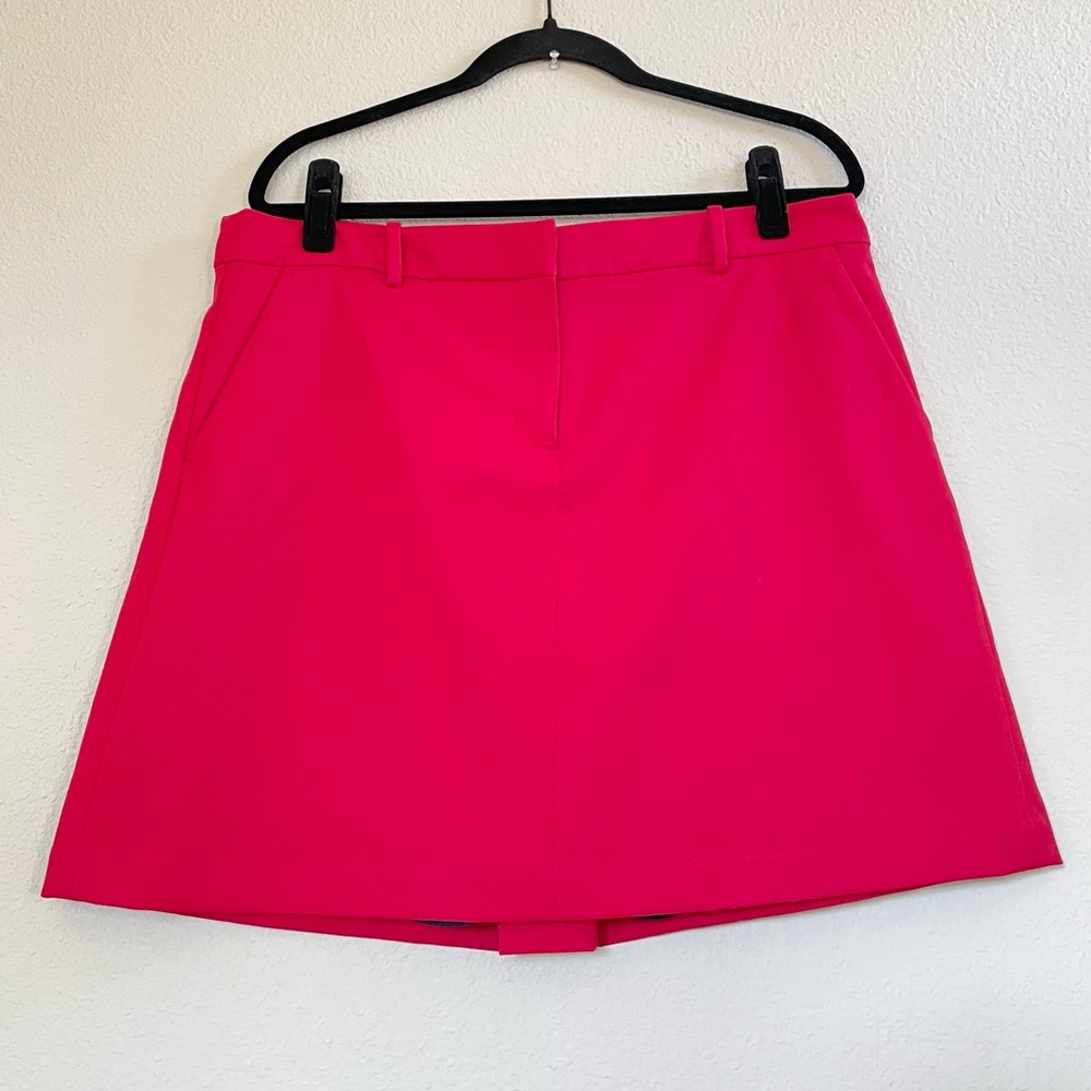 Tory Burch Sport Women's XL Bright Red Woven Golf Skort Lined Activewear Pockets